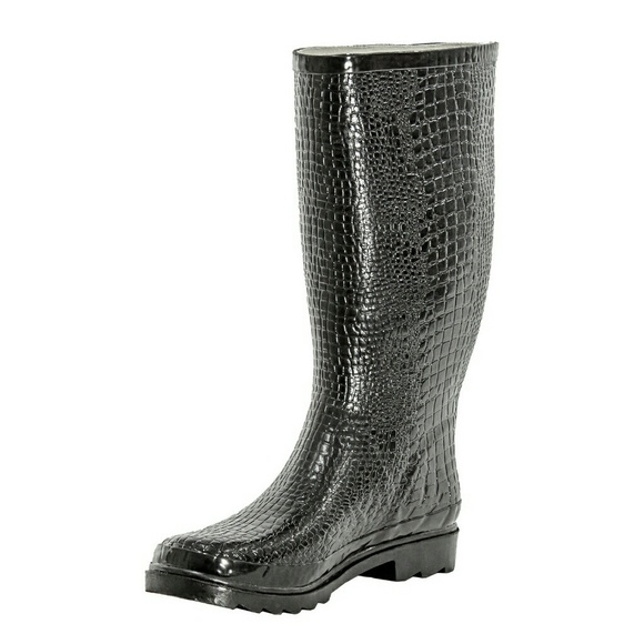 Women Tall Rainboots, #1415, Croco - Picture 2 of 4